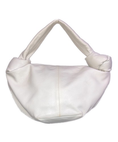 Bottega Veneta Double Knot White Leather Top Handle Handbag Dust Bag 30cm