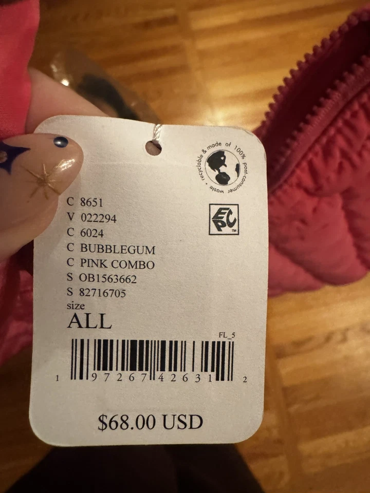 Bolso de Mano Free People Movement Acolchado Puffer Embalable Goma Rosa Nuevo sin Etiquetas. Foto 3 de 4