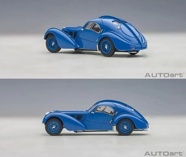 AUTOart Bugatti Type 57SC Atlantic 1938 scala 1/43 modellino pressofuso blu - Immagine 2 di 4