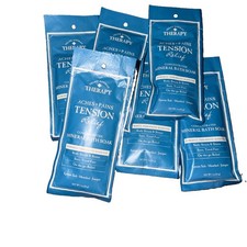 VILLAGE NATURALS THERAPY ACHES  PAINS TENSION RELIEF 6pk MINERAL BATH SOAK