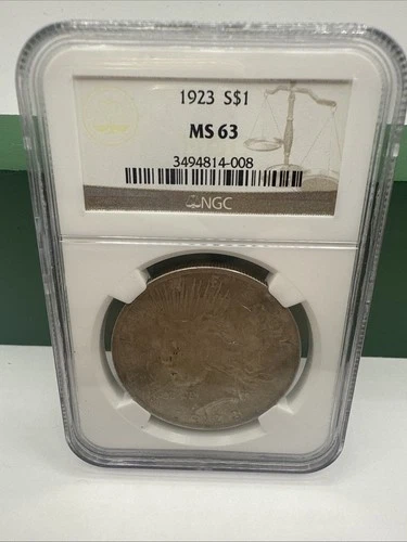 1923  Peace Silver Dollar NGC MS63 #50322