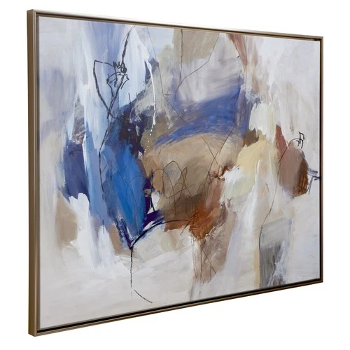 Uttermost 32363 Subtle Nuances 42" x 56" Framed Abstract Drawing - Blue - Picture 4 of 5