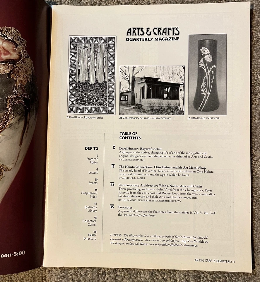 4 Issues "Arts & Crafts Quarterly" (Style 1900), Volume 6, Issues 1-4, 1993-1994 - Image 3 of 4