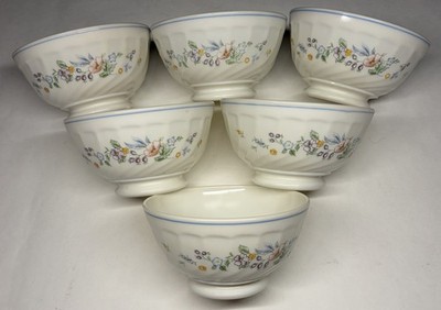 Menge 2 Von 6 Tassen Vintage Arcopal Frankreich Dekor Blumen H 7,5 D 13 CM Neu