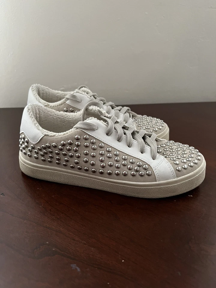 Aqua Studded leather Sneakers Size 6 - Image 3 of 4