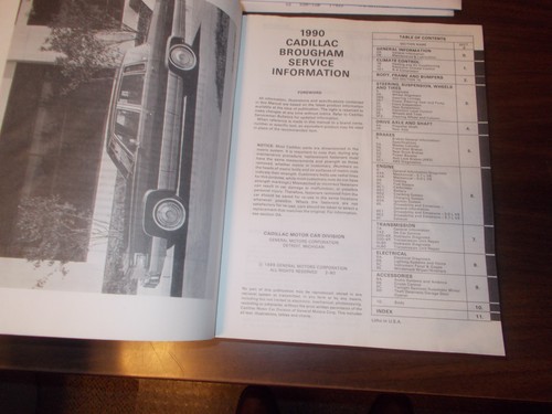 1990 Cadillac Brougham Service Manual / Original /Near MINT Condition ! - Picture 2 of 2