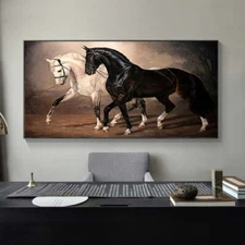 Animal Running Horse Canvas Painting Canvas Wall Art Home Decor Poster Print Art