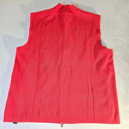 RLX Ralph Lauren 100% Merino Wool Full Zip Vest Red Mens XL - Picture 6 of 8