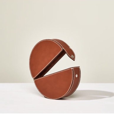 BNWT Zara Studio Oval Leather Minaudiere Clutch