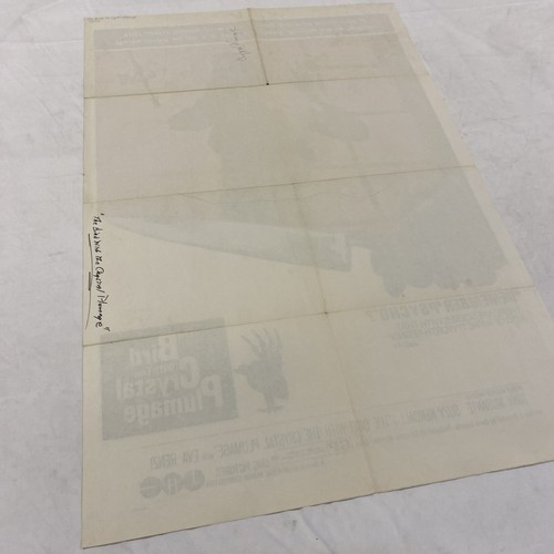 1970 VOGEL MIT DEM KRISTALLGEFIEDER ORIGINAL US ONE SHEET FILMPLAKAT 27x41 - Bild 12 von 12