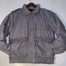 Down Jacket Puffer Down Fever by Vanhope Men's XL Gray Leather Trim