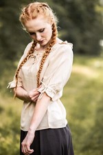 Medieval Short Sleeve Blouse Hemp Color