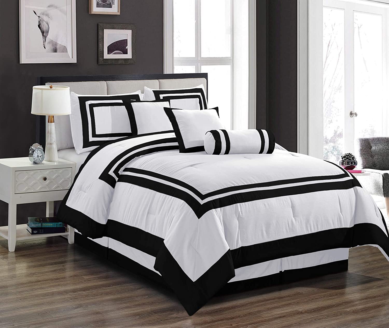 Cal King Comforter Set Bedding White 