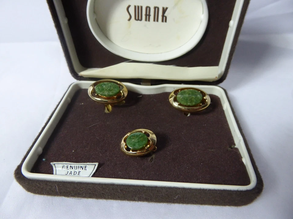 Gemelos de jade genuinos marca Swank Foto 2 de 2