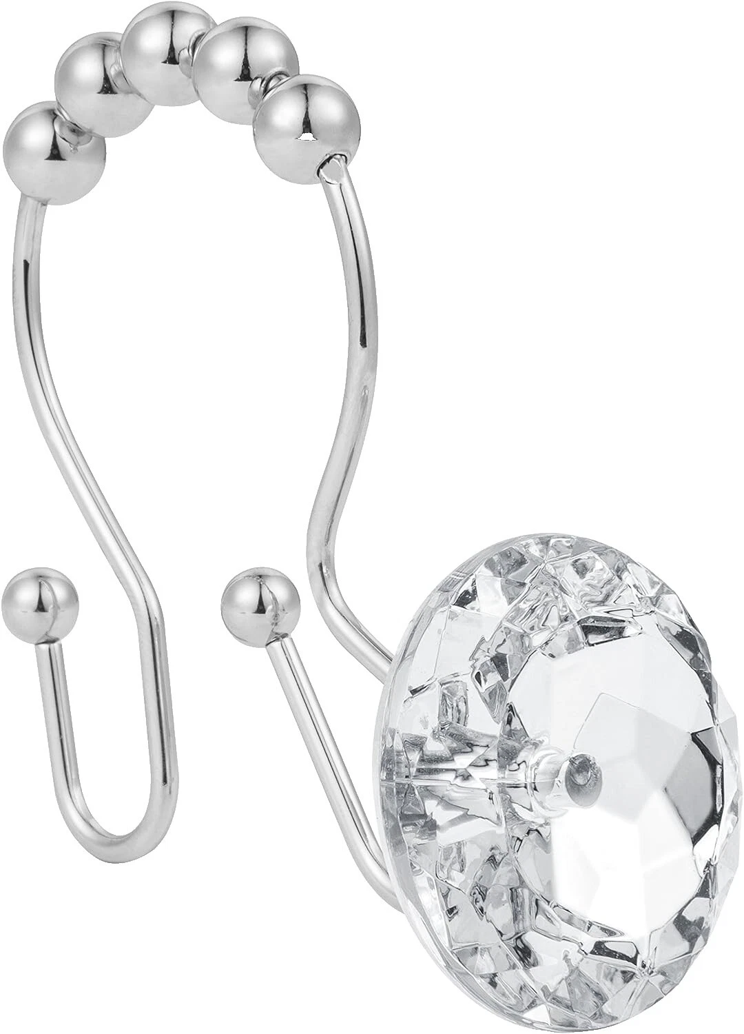 Stainless Steel Black Shower Curtain Hooks