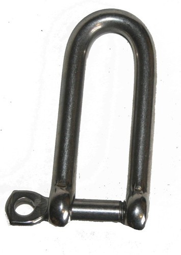 NAUTOS 204-1 - 8mm (5/16") - LONG D SHACKLE WITH SCREW PIN WITH EYE -Captive pin