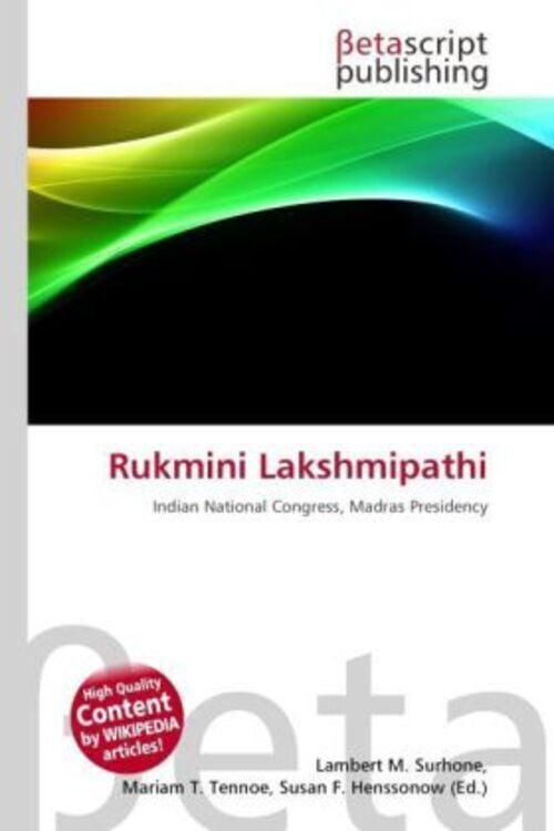 Rukmini Lakshmipathi Lambert M. Surhone (u. A.) Taschenbuch Englisch