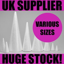POLYSTYRENE CONES Sweet Wedding Tree Floral Cake Craft VARIOUS SIZES UK SUPPLIED