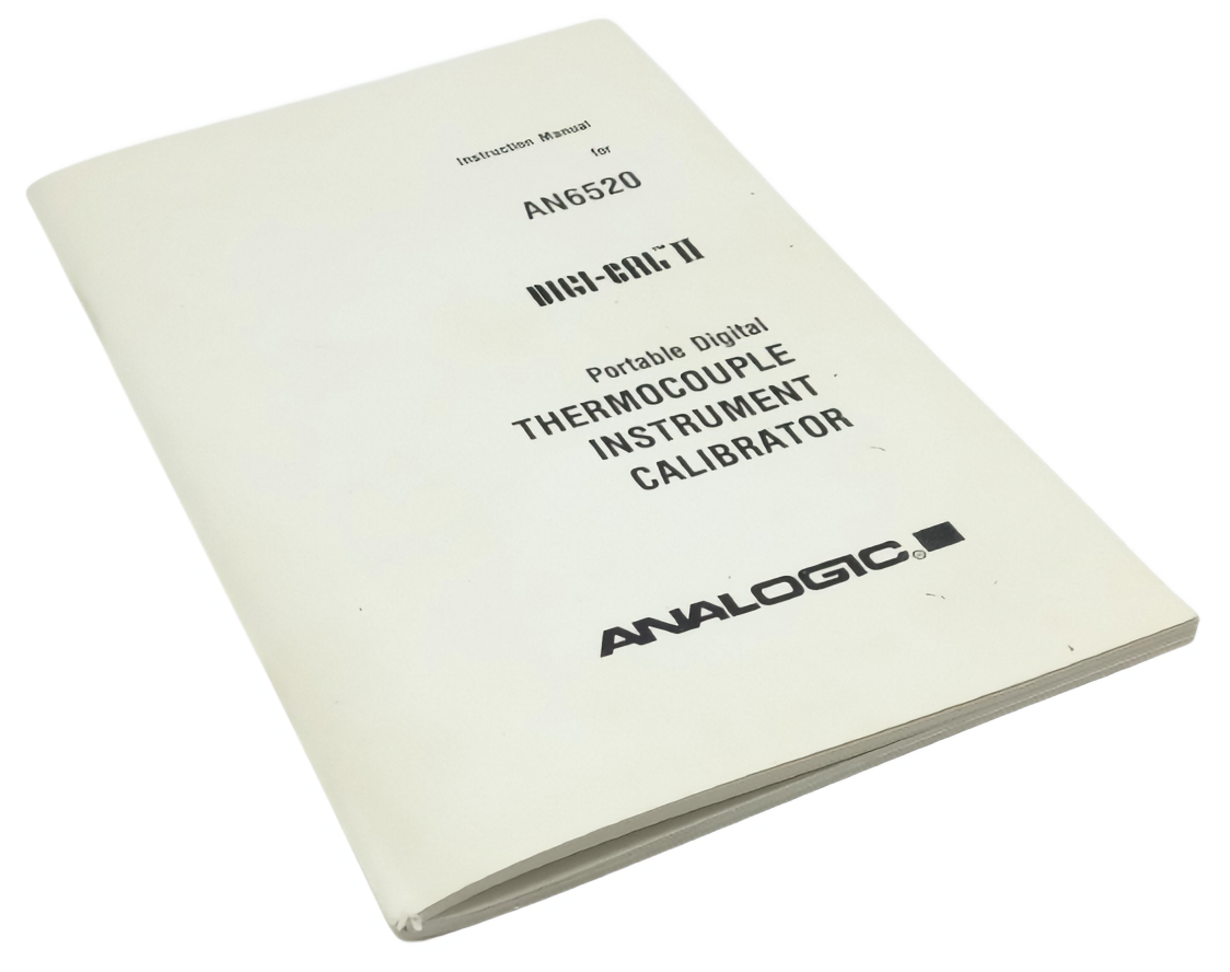 Analogic Model AN6520 Thermocouple Instrument Calibrator Instruction Manual