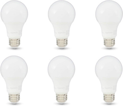 Amazon Basics A19 LED Light Bulbs, 75 Watt Equivalent, Energy Efficient 12W, E26