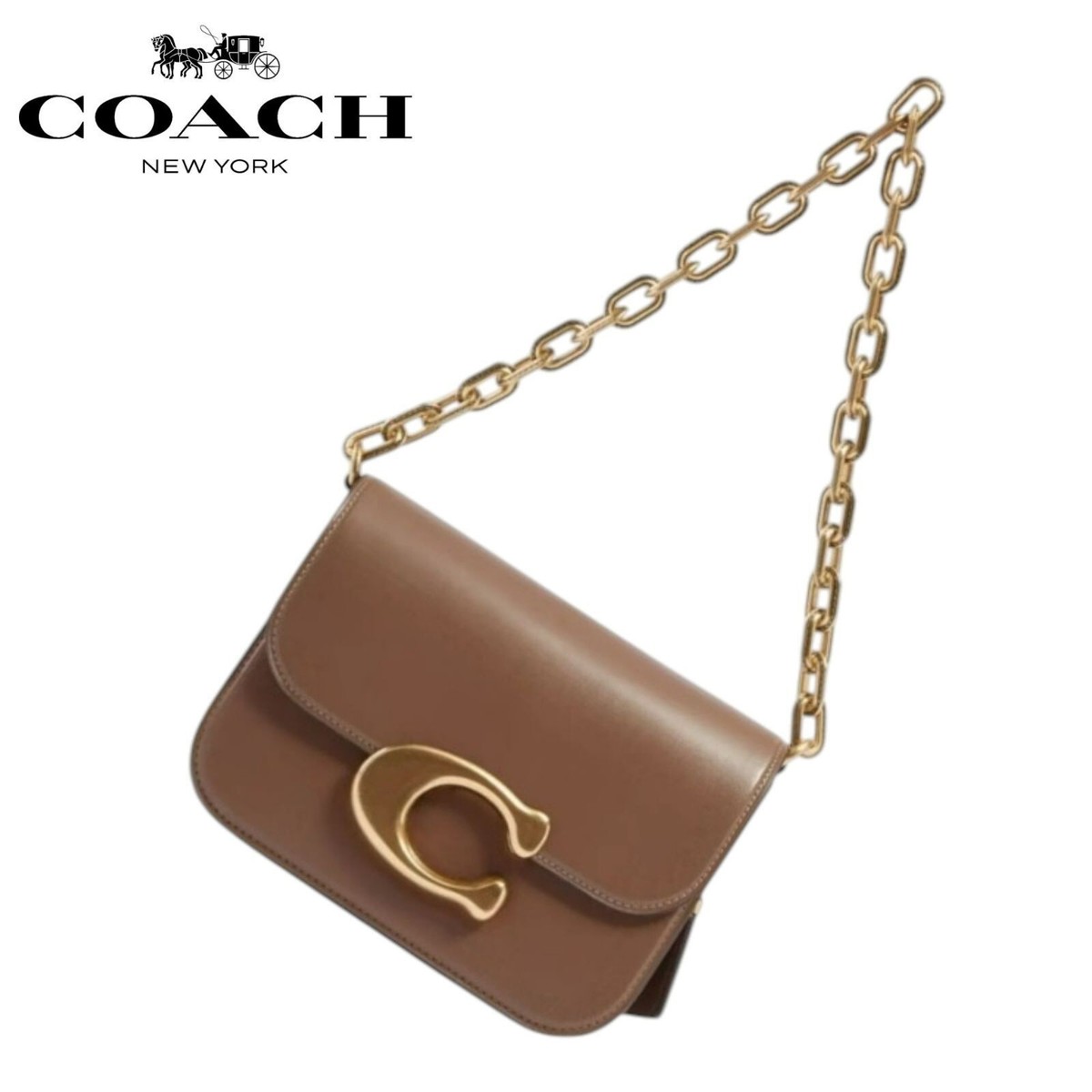 【ADIDAS】SALE ★コロンと可愛い♥タンバリンバッグ★ COACH Crossbody Bag Idol Bag Brown CM557 Tabby shoulder bag
