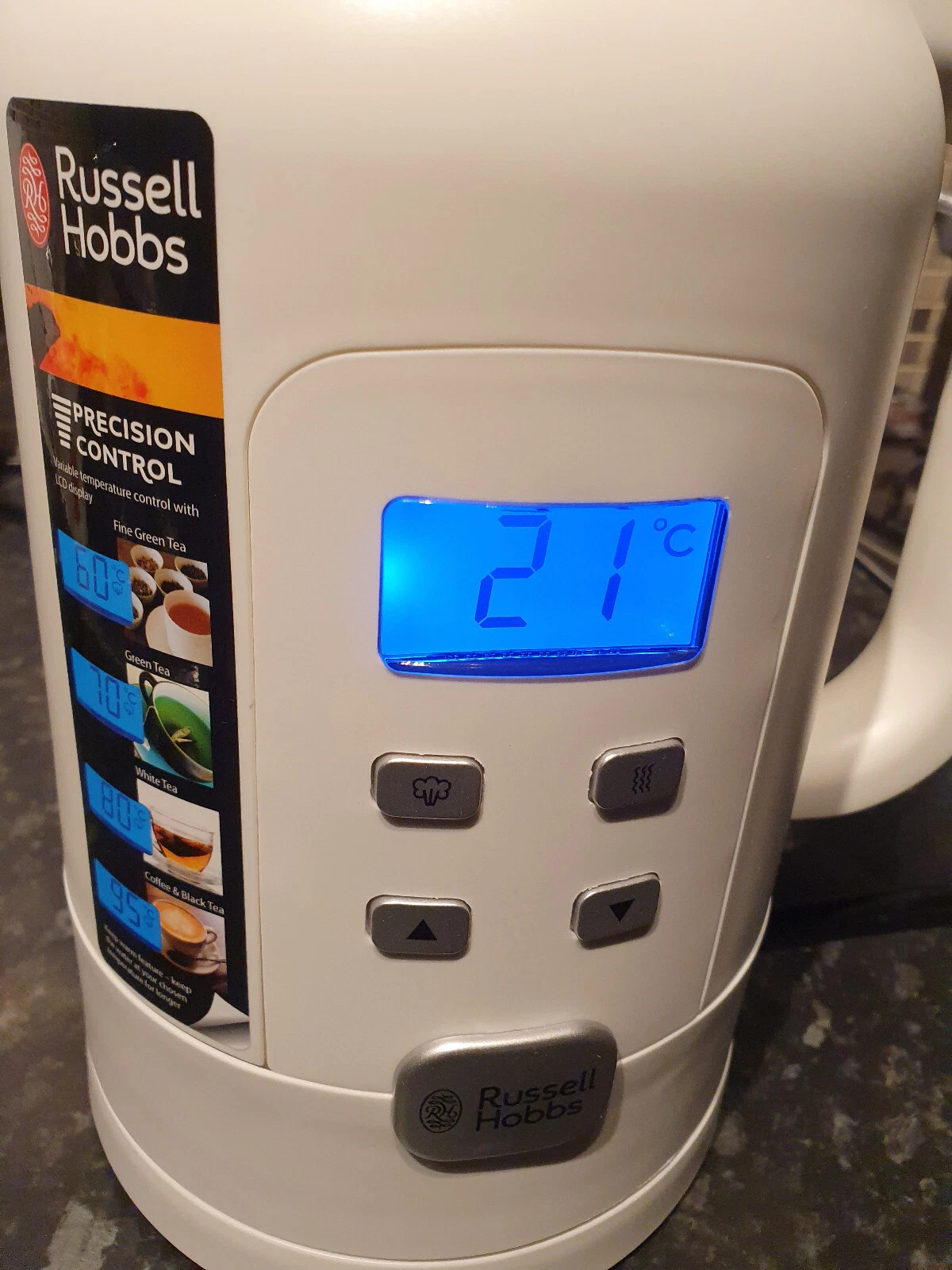 Russell Hobbs Digital Electric Kettle Setting 25-100°C 1.7L LCD Display UK Plug