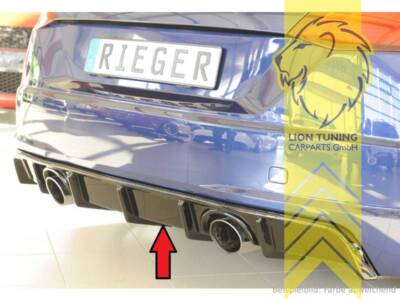 Rieger Heckansatz Heckspoiler Diffusor für Audi TT FV Coupe Cabrio schwarz glänz