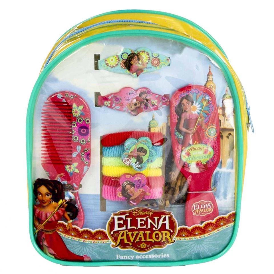 DISNEY Elena von Avalor Haarschmuck SET Haargummis Haarspangen Rucksack