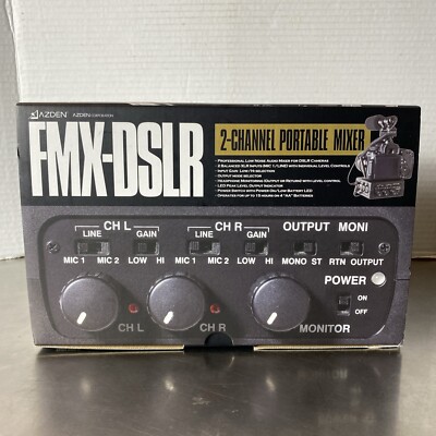 Azden FMX-DSLR 2-Channel Portable Audio Mixer for DSLR Video Cameras Low Noise