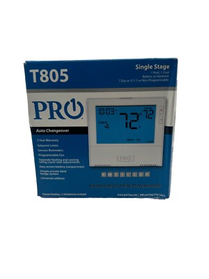 Pro1 Iaq T805 Non-Programmable Thermostat, 7, 5-1-1 Programs, 1 H 1 C,