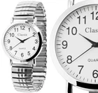 Ladies' Watch Wristwatch White Silver Drawstring Pull Strap Stretch 2700007 Classic