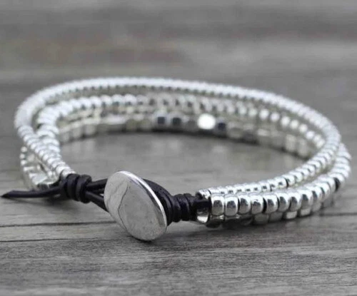 Markenlose versilberte aus Leder Modeschmuck-Armbänder-Anhänger