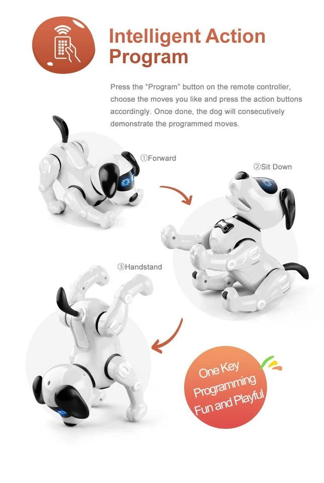 Remote Control Robot Dog Toy for Kids with Voice, Walking/Dancing/Interactive - Image 3 of 4