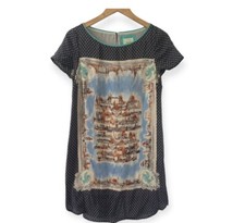Anthropologie Maeve 100% Silk Around the Town Cityscape Dress XS Polka Dot