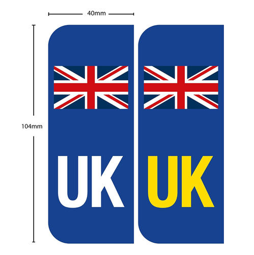 Par de pegatinas de matrícula del Reino Unido con bandera - Compatible con DVLA para viajes al extranjero - Imagen 2 de 4