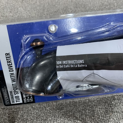 Beccuccio decorativo per vasca Everbilt con deviatore bronzo sfregato ad olio NUOVO - Foto 7 di 9