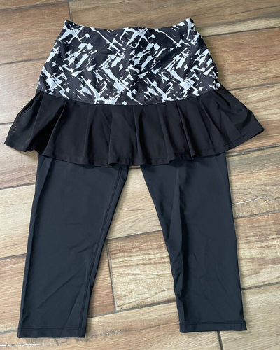 ANIVIVO Women Tennis Skirted Leggings, w/ Drawstring Capris Yoga Medium Modest