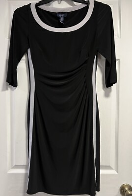 Womens Chaps Black w/White Stripe Casual Dress ~ Size Med | eBay