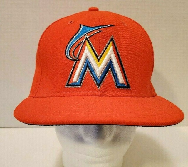 Miami Marlins New Era 59Fifty Baseball Hat Fitted Size 7 1/2 Orange eBay
