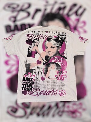 Britney Spears Hilfiger Pink All Over Print Vintage T-Shirt
