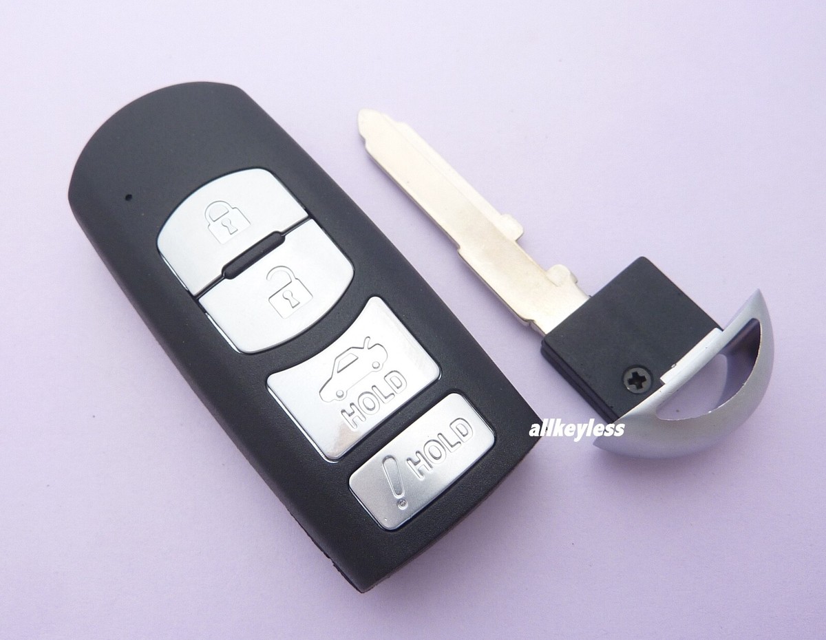 Reshelled OEM Mazda Smart Key Fob - For 3, CX-3, CX-5, CX-9 - Ready To Program, Black/Silver