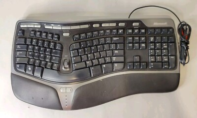 Microsoft Natural Ergonomic Keyboard 4000 V1.0 USB Wired Black KU-0462 Tested
