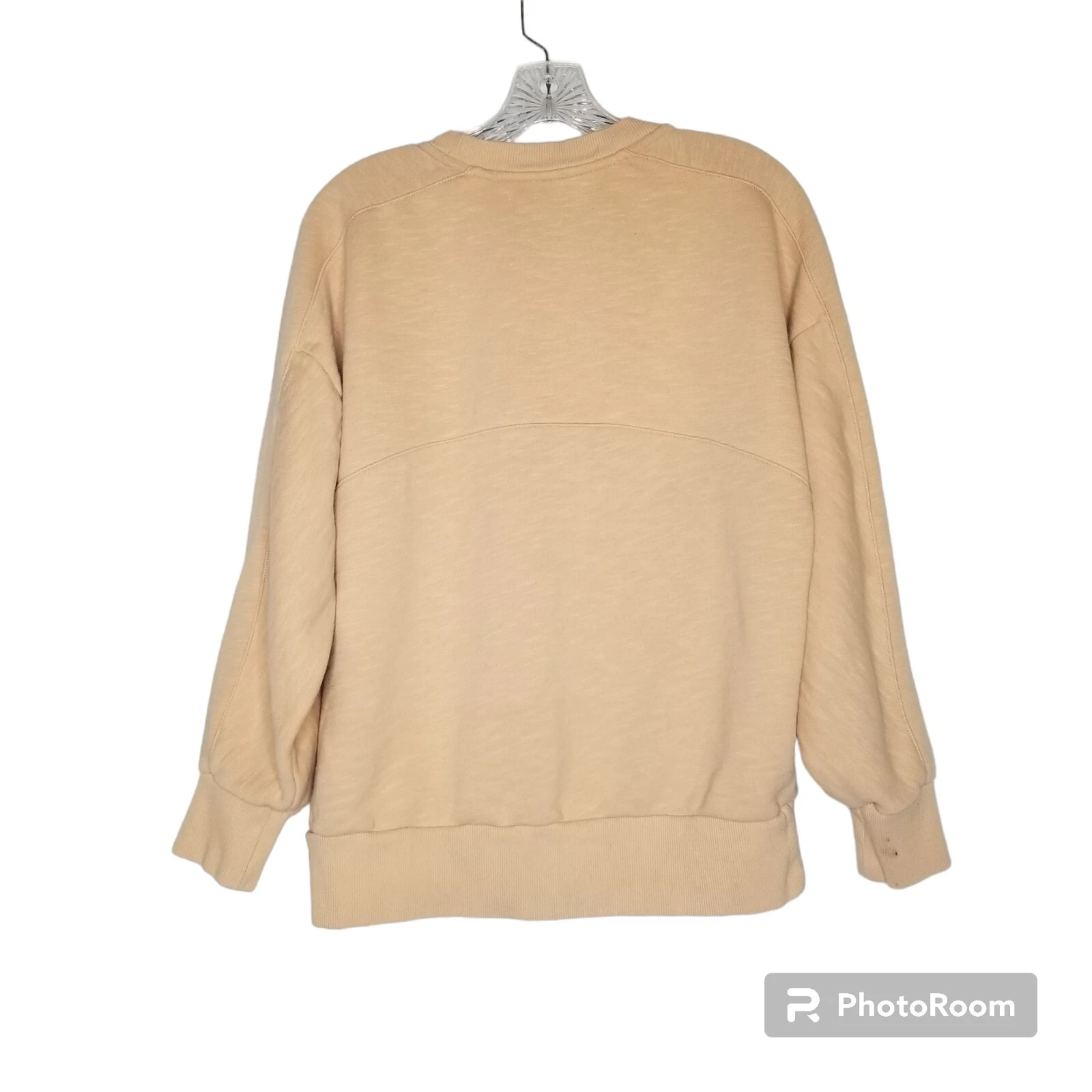 sweaty-betty essentials tan sweatshirt