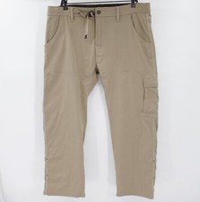 Prana Pants Men's 38 L27 Stretch Zion Straight Leg Hiking Belted Roll Up Hem