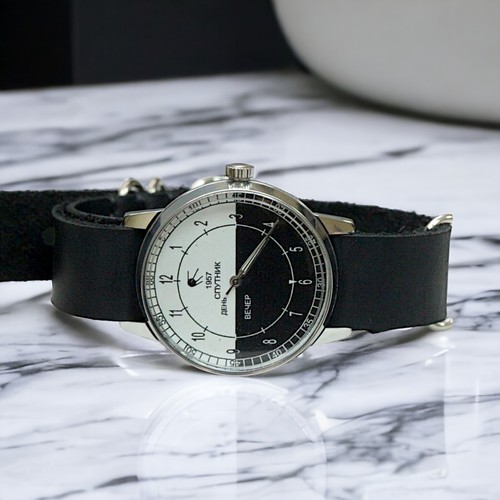 Wristwatch Raketa Sputnik Soviet watch Day Night Rare Men's Military watches - Picture 7 of 24