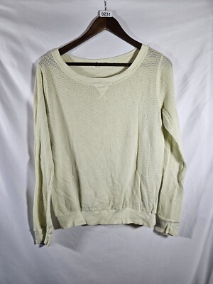 Michael Stars Long Sleeve Fishnet Top OS Women's Green/Yellow Used