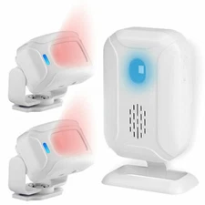 Motion Sensor Alarm Infrared Sensing Doorbell Alert 2 Sensors+1 Receiver 433MHz