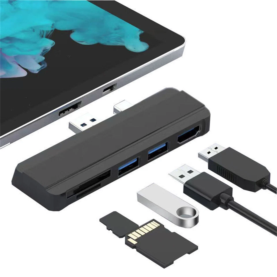 5-in-1 USB3.0 Micro SD SD Hub DP To HDMI Convertor Adaptor For Surface Pro 4/5/6 - Image 3 of 4
