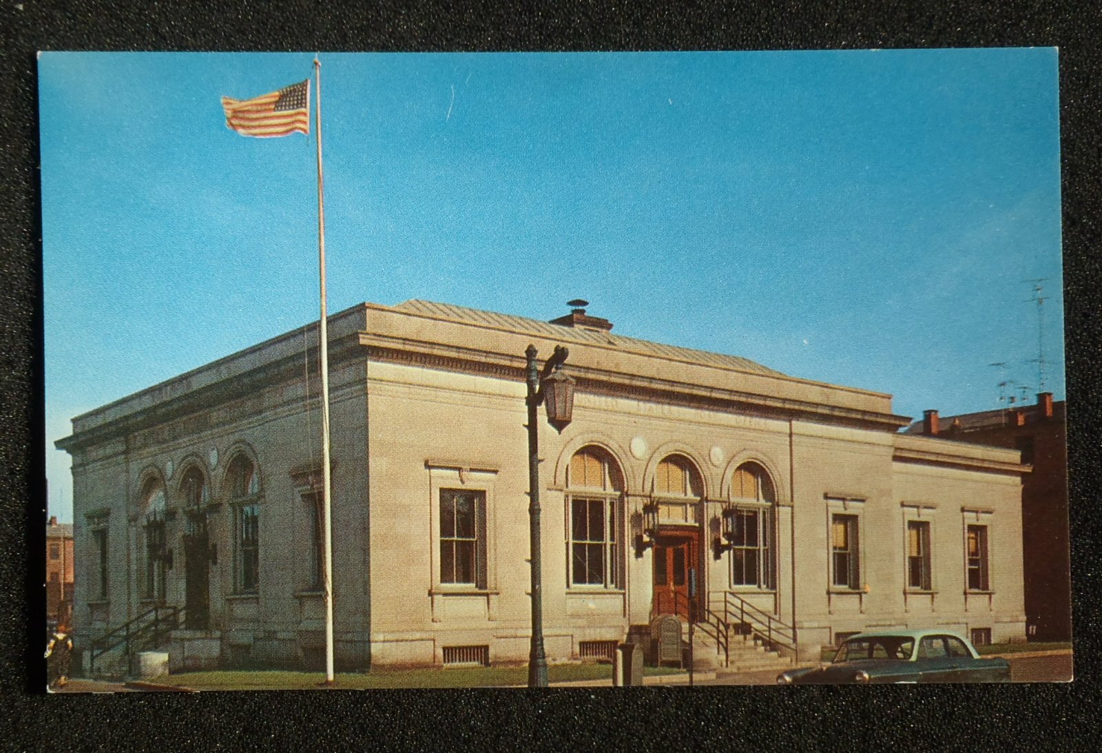 1950s Post Office Old Car Westfield MA Hampden Co Postcard
