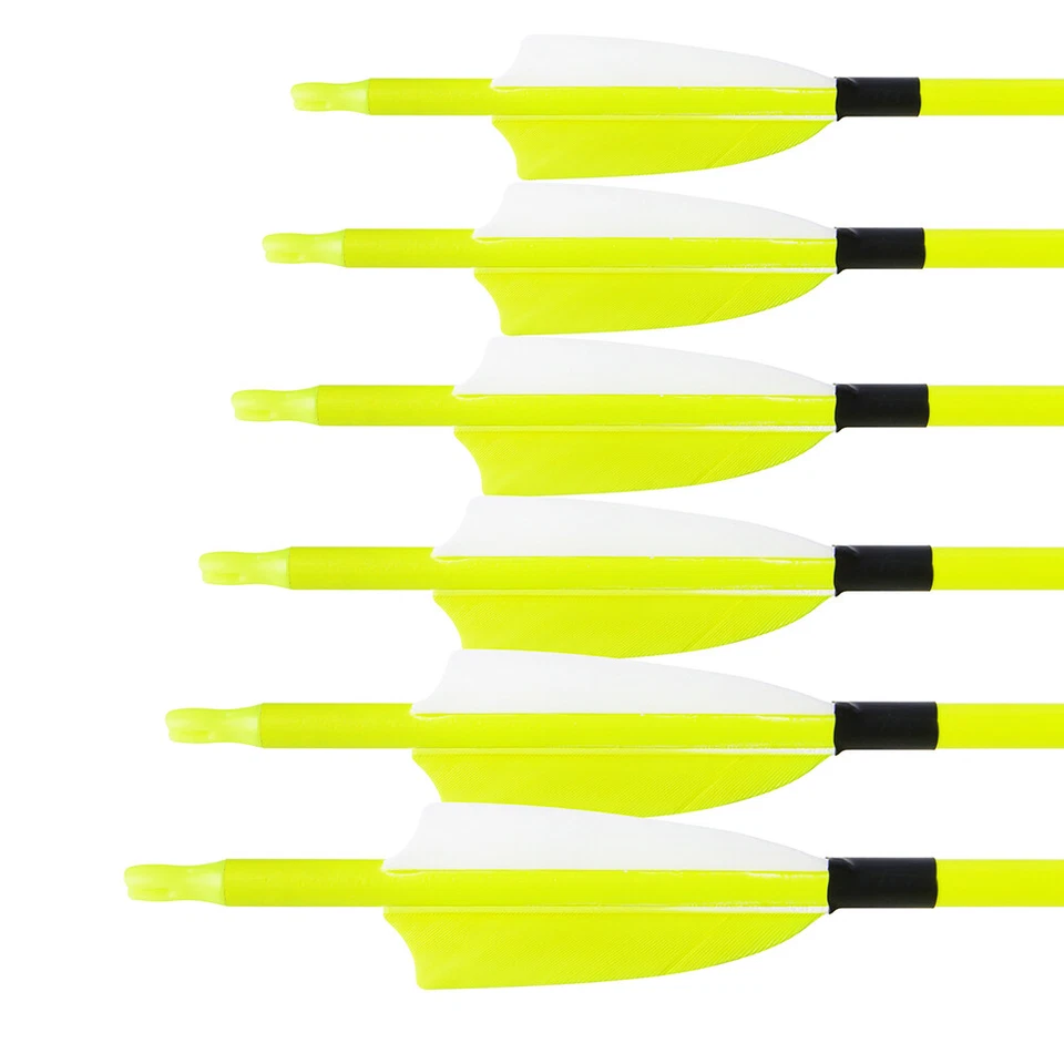 6/12 Archery Carbon Arrows 30" SP500 Feathers Recurve Compound Bow Hunting Shoot - Image 3 of 4